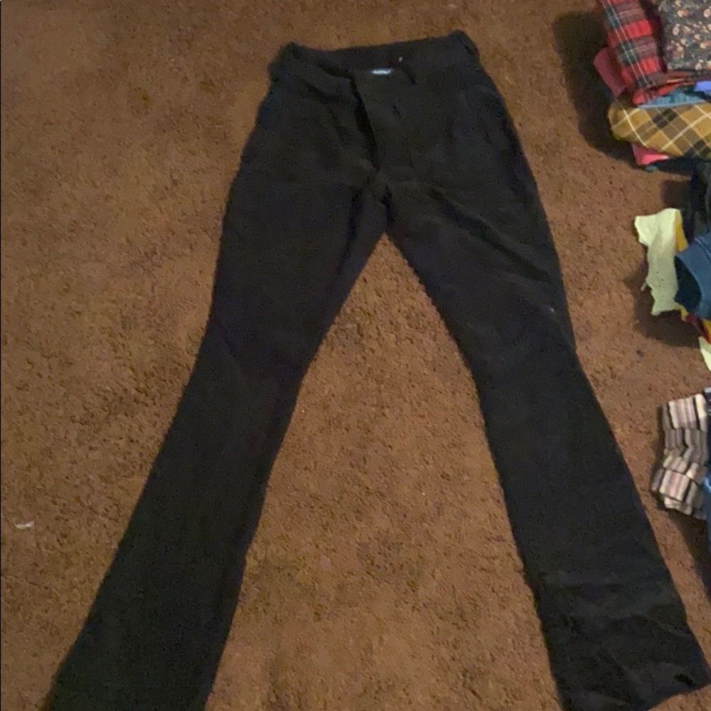 Black corduroy flare pants